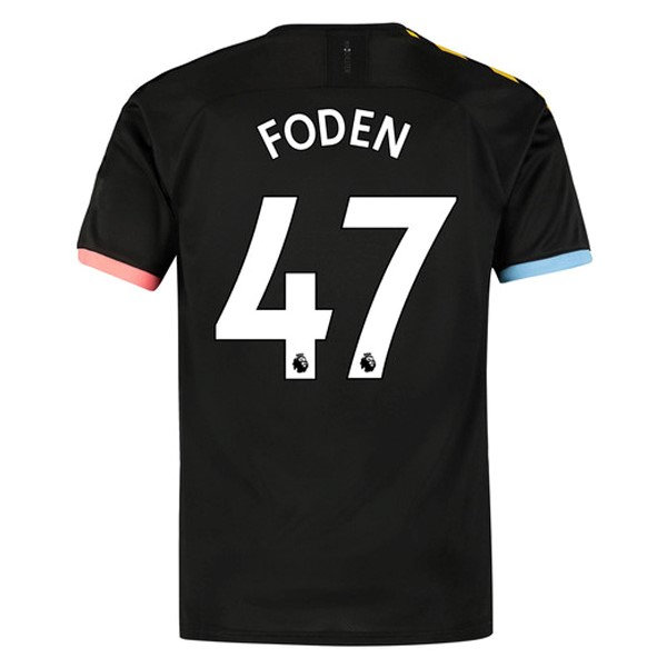 Camiseta Manchester City NO.47 Foden Segunda equipación 2019-2020 Negro